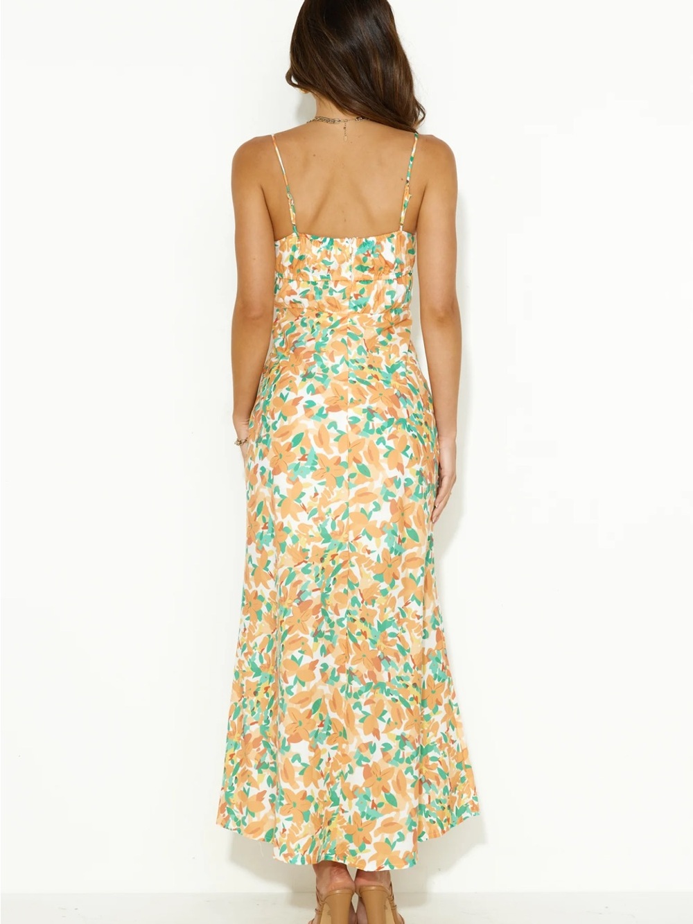 Hello Molly Orange & Green Floral Maxi Dress - Picture 3 of 9